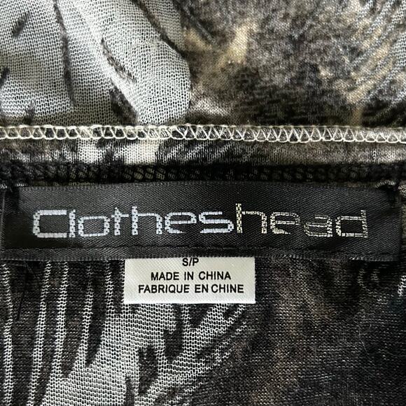 Vintage ClothesHead sheer burnout long sleeve feather pattern Y2K whimsigoth S - Picture 13 of 14